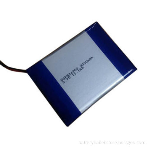 Lithium Polymer Battery, GSP524760-3.7V 3,000mAh for GPS Navigator, UN/UL-certified, Rechargeable